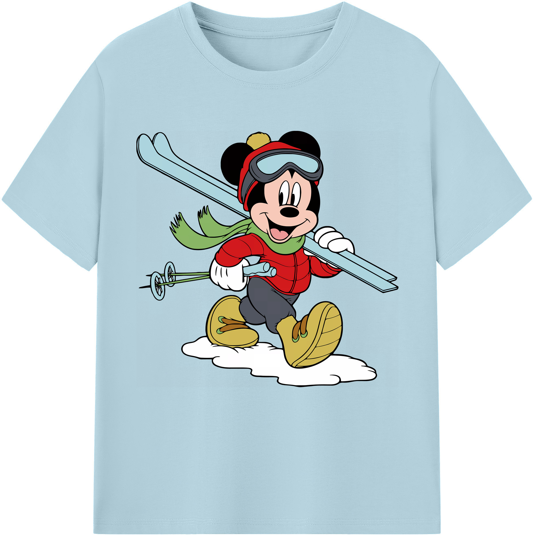 （画像用） ミッキーマウス Mickey Mouse 綿100％半袖Tシャツ（フロントプリント）